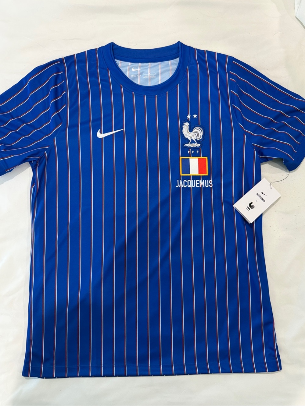 Nike x Jacquemus France Blue Pinstripe Match Jersey - Men’s L